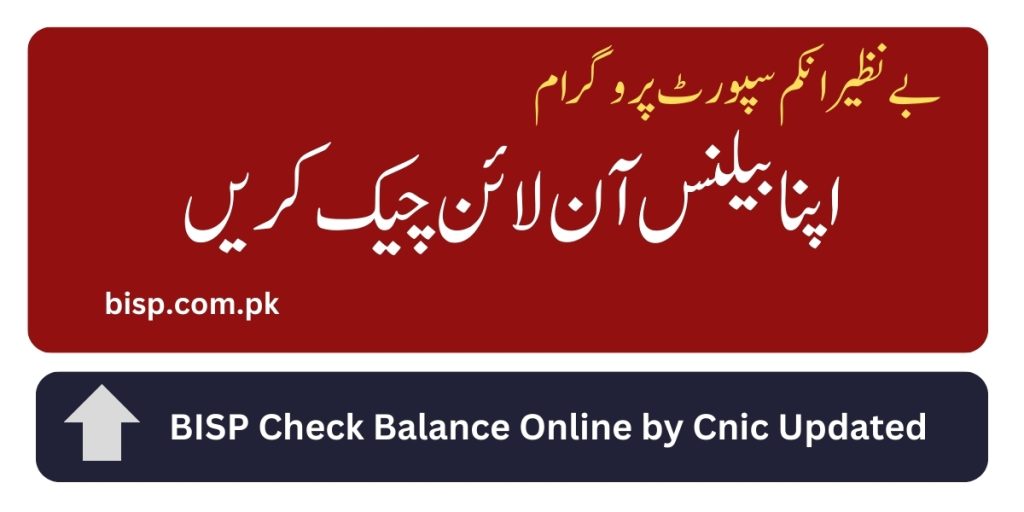 BISP Check Balance Online by Cnic
